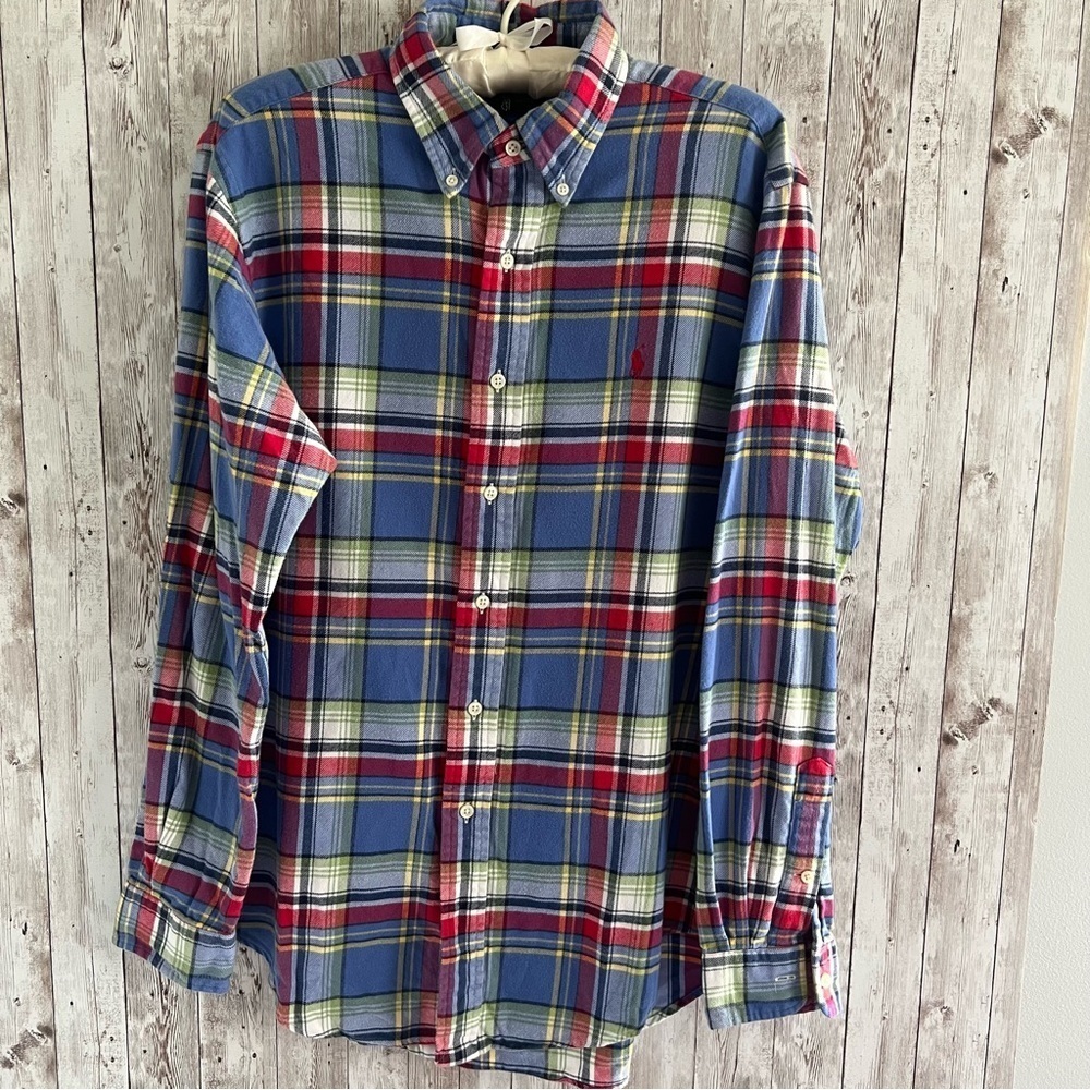 Ralph Lauren Multicolor Plaid Flannel Button Down Shirt Heritage Medium